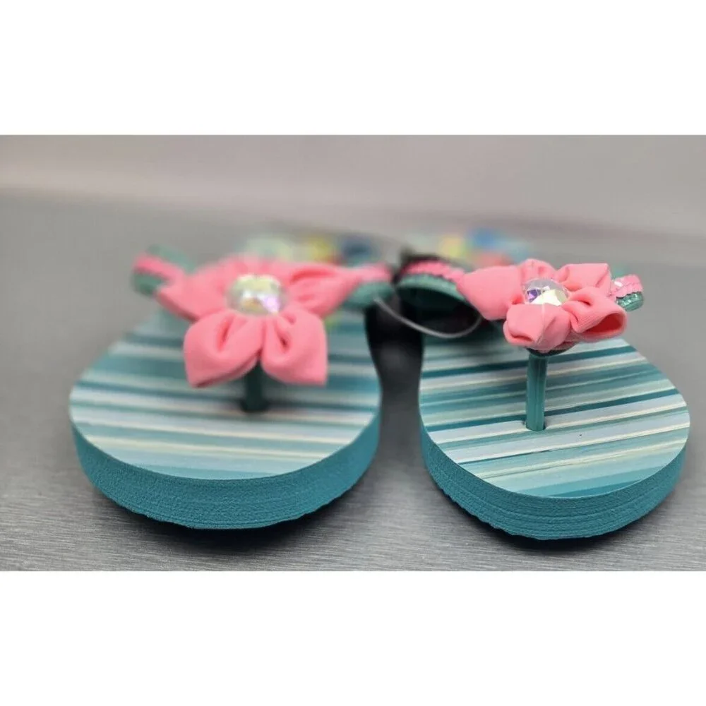 Disney Store Princess Ariel Flip Flops Sandals Shoes Girl Size 9/10